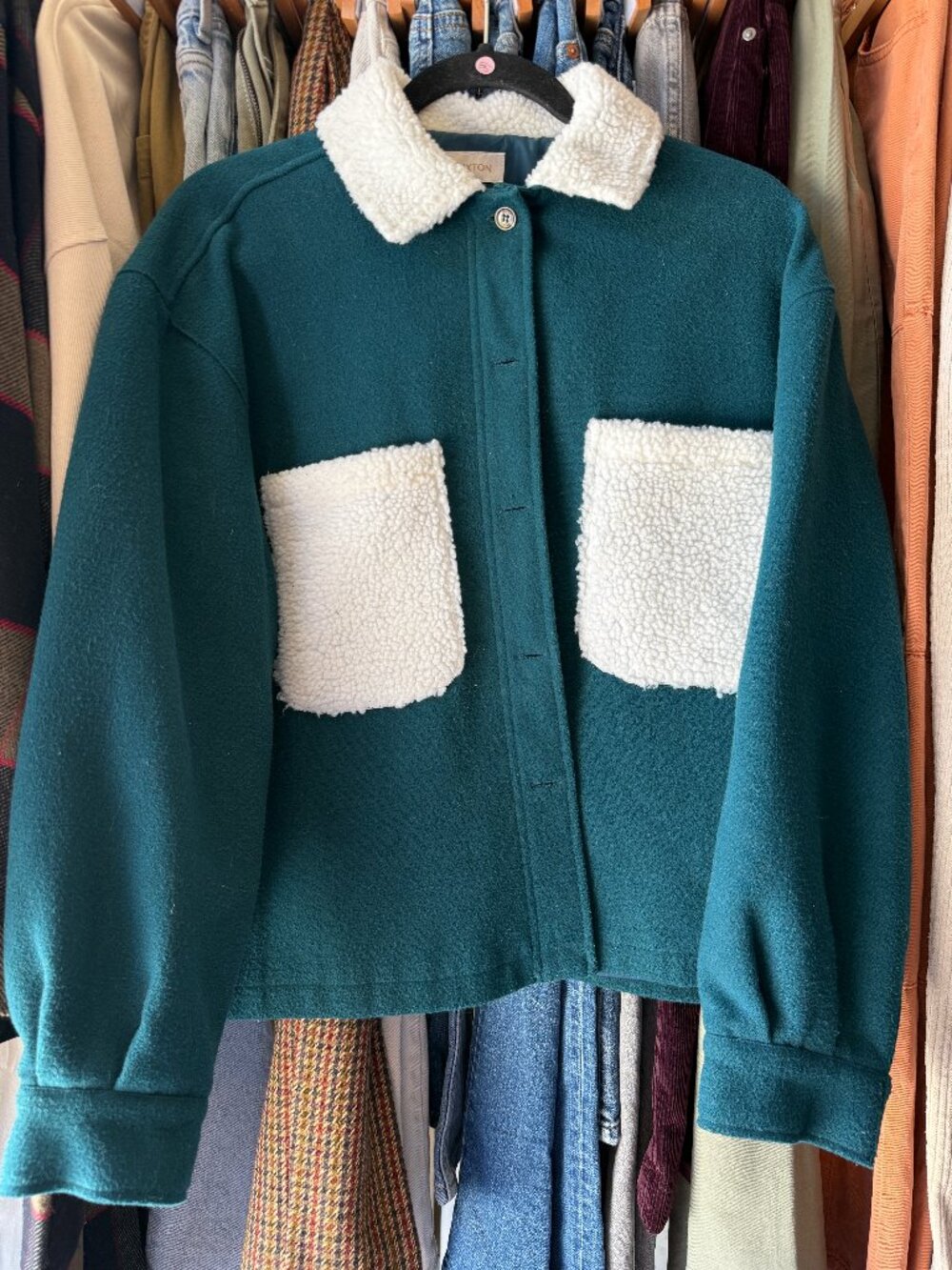 Womens Cropped Sherpa Trucker Jacket